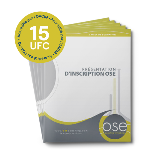 Formation Présentation d'inscription OSE Coaching accréditée OACIQ